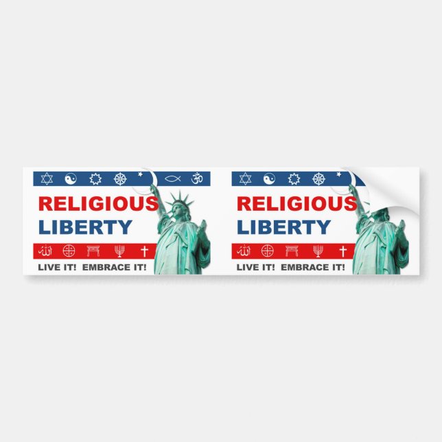 Autocollant De Voiture Vraie liberté religieuse (Devant)