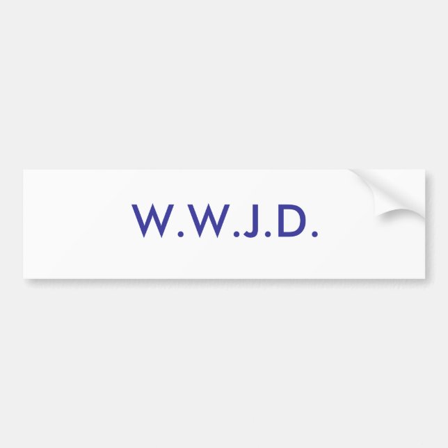 AUTOCOLLANT DE VOITURE W.W.J.D. (Devant)