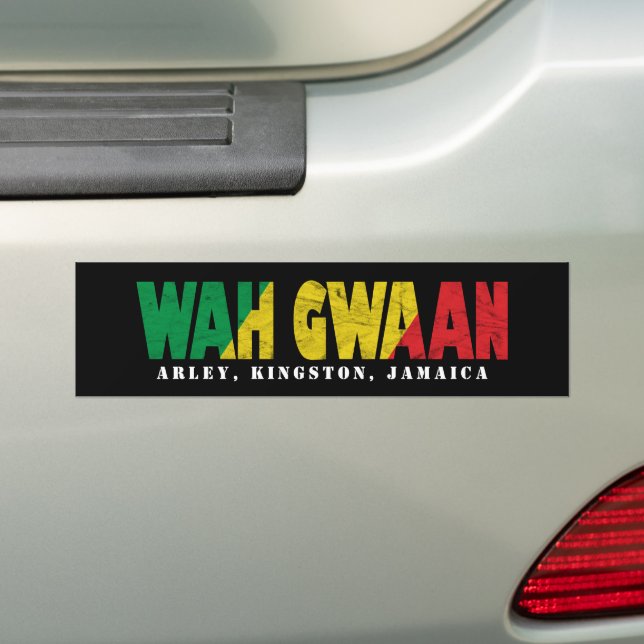 Autocollant De Voiture WAH GWAAN Bonjour Jamaïque Island Citation (En voiture)