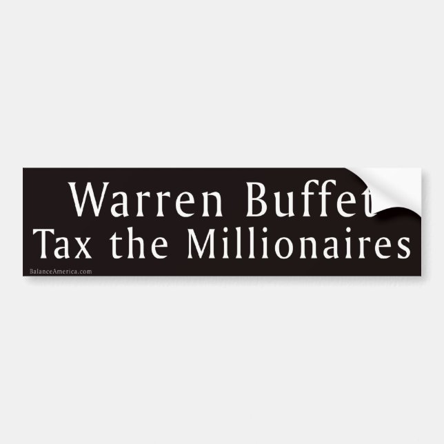 Autocollant De Voiture Warren Buffet Tax Millionnaires (Devant)