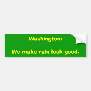 Autocollant De Voiture Washington : Nous rendons le sembler de pluie bon