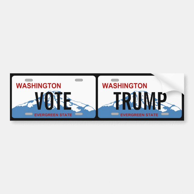 Autocollant De Voiture Washington Vote Trump, double plaque d'immatricula (Devant)