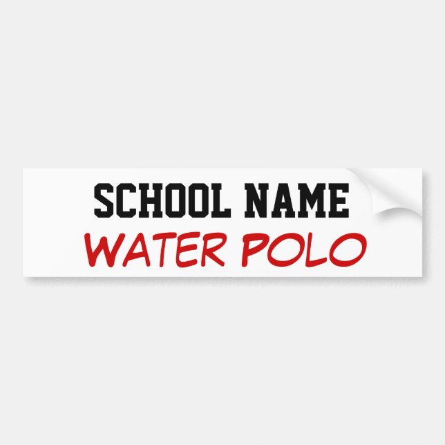 Autocollant De Voiture Water Polo - Créez votre propre esprit scolaire (Devant)