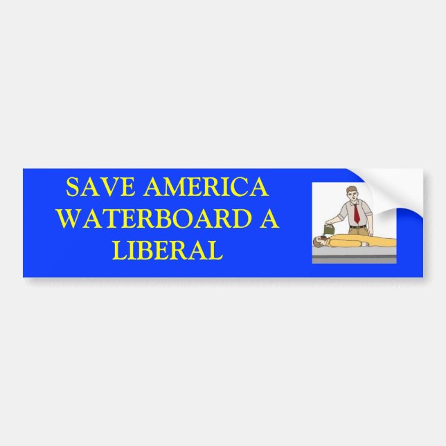 Autocollant De Voiture waterboardingaliberal, ÉCONOMIES AMERICAWATERBOARD (Devant)