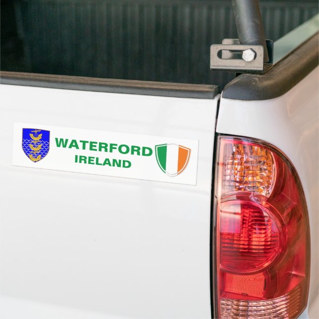 Autocollant De Voiture Waterford Ireland Crest et Irish Flag (Sur camion)
