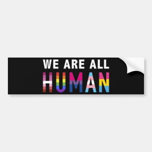 Autocollant De Voiture We are all human with LGBTQ+ flags for pride month
