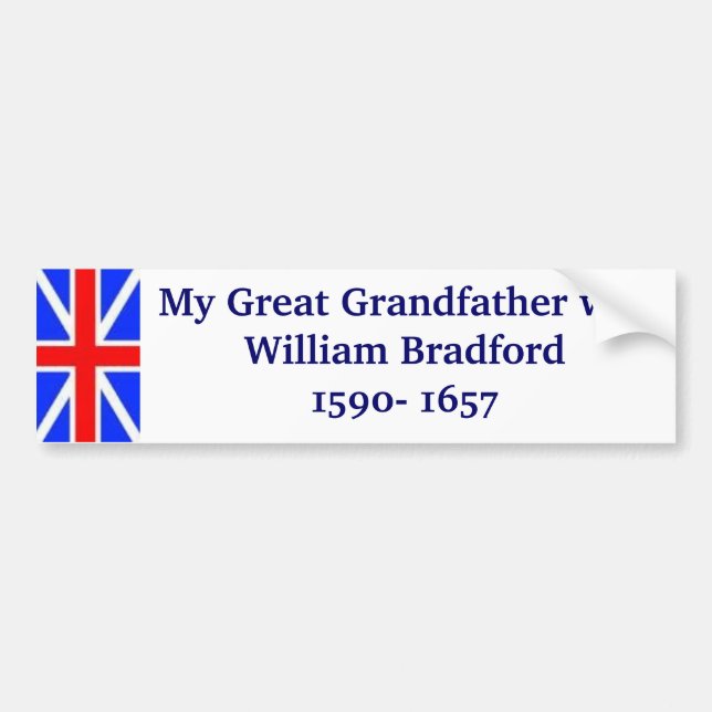 Autocollant De Voiture William Bradford mon arrière-grand-père (Devant)