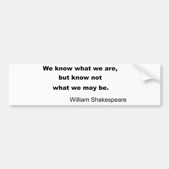Autocollant De Voiture William Shakespeare inspirant la citation (Devant)