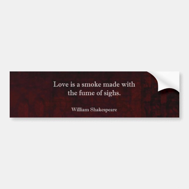 Autocollant De Voiture William Shakespeare Romeo et Juliet LOVE Citation (Devant)