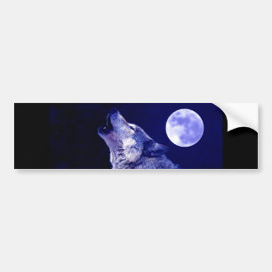 Autocollant De Voiture Wolf Howling à Moon