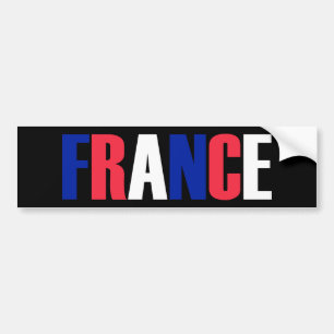 Autocollant De Voiture Word FRANCE in tricolor color flag of the country