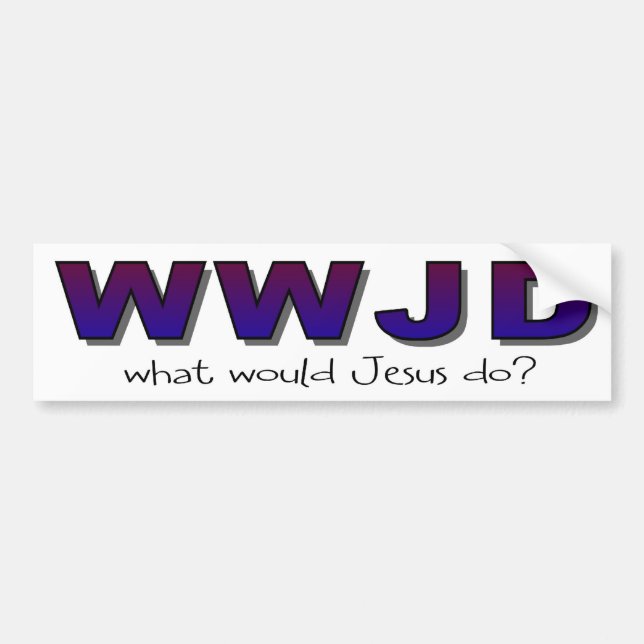 Autocollant De Voiture "WWJD" ce qui Jésus ferait (Devant)
