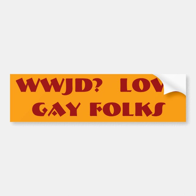 AUTOCOLLANT DE VOITURE WWJD ?  GENS   D'HOMOSEXUEL D'AMOUR (Devant)