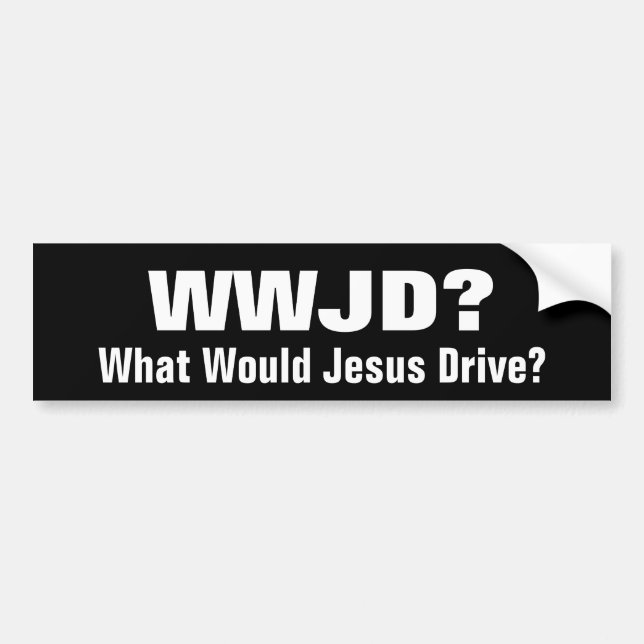 Autocollant De Voiture WWJD ?  Que Jésus conduirait-il ? (Devant)