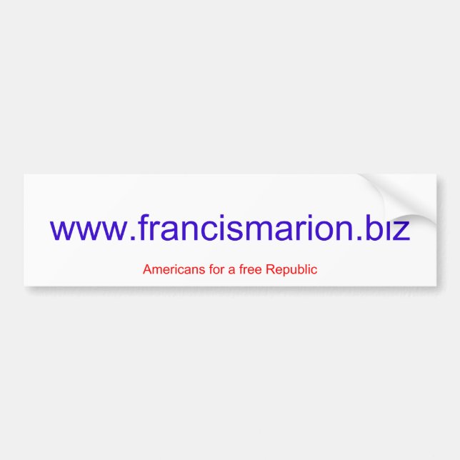 Autocollant De Voiture www.francismarion.biz (Devant)