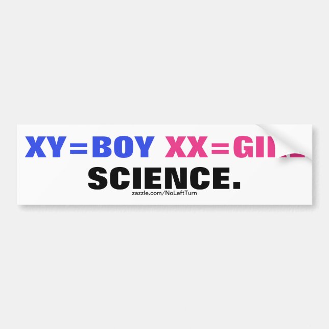 Autocollant De Voiture XY=Boy XX=Girl Is Science (Devant)