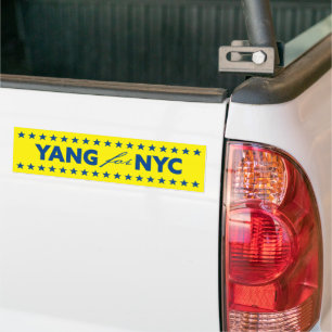 Autocollant De Voiture Yang pour NYC New York Maire Bleu étoiles Jaune