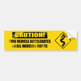 Autocollant De Voiture Yelliow de précaution de courbe affligé