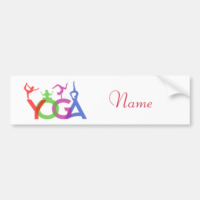 Autocollant De Voiture Yoga Poses Silhouettes Thunder_Cove (Devant)
