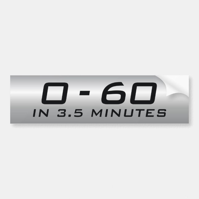 Autocollant De Voiture Zéro À Soixante En 3,5 Minutes (Devant)
