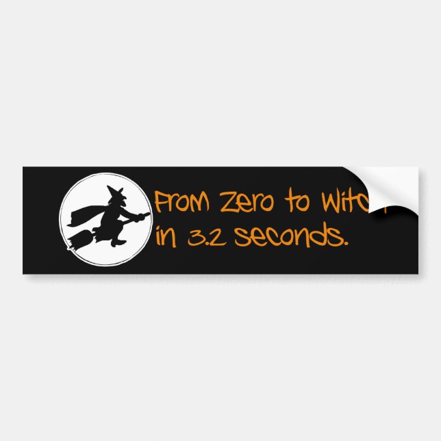 Autocollant De Voiture Zéro au style de silhouette de sorcière (Devant)