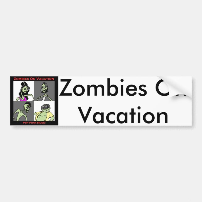 Autocollant De Voiture Zombis des vacances - quatre visages (Devant)