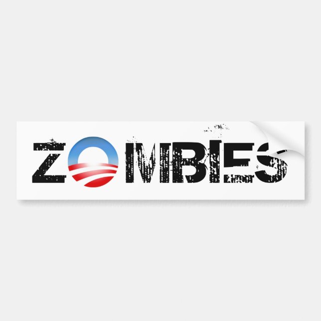 Autocollant De Voiture Zombis d'Obama (Devant)