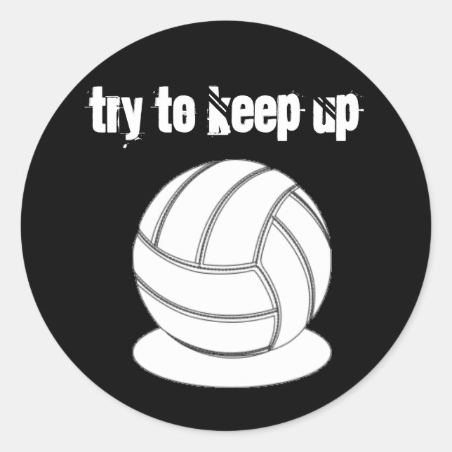 Autocollant de volleyball-Essayez de rester debout (Devant)