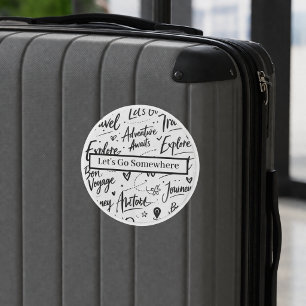 Autocollant de voyage amusant Aventure Design Noir