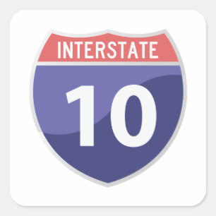Autocollant de voyage de l'autoroute Interstate 10