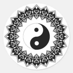 Autocollant de Yin Yang de mandala grand