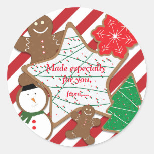 Autocollant d'échange de cookies de Noël pour fête