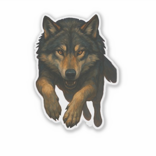 Autocollant découpé Loup (Devant)
