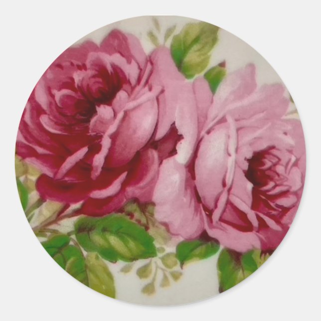 Autocollant d'élégance vintage Rose de chou (Devant)