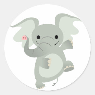 Autocollant d'éléphant de bande dessinée de dan