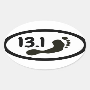 Autocollant demi-marathon pieds nus