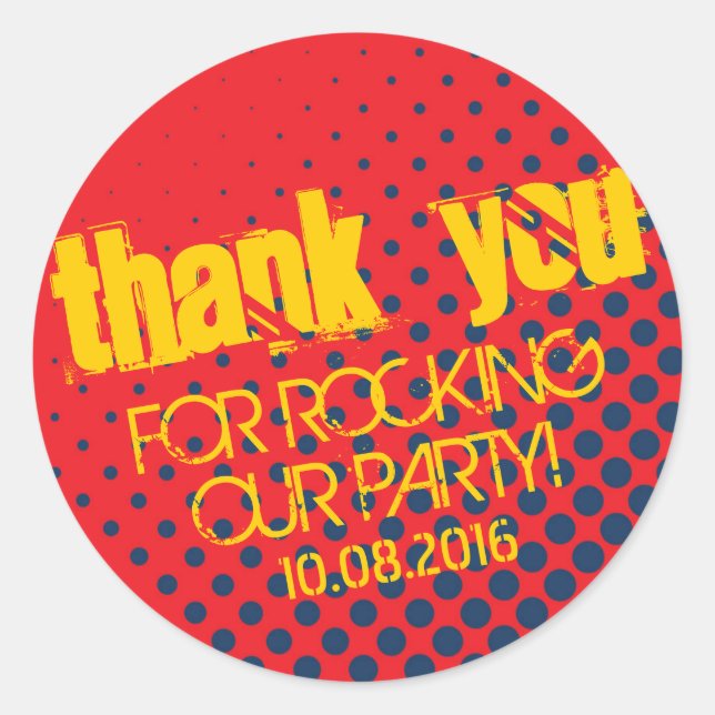 Autocollant demi-ton rouge et bleu pour la fête d' (Devant)