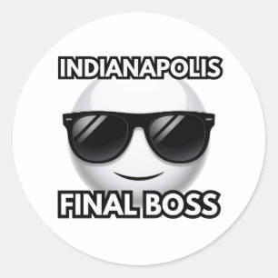 Autocollant d'emoji cool de boss final d'Indianapo
