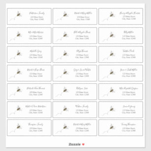 Autocollant d'enveloppe d'adresse d'abeille