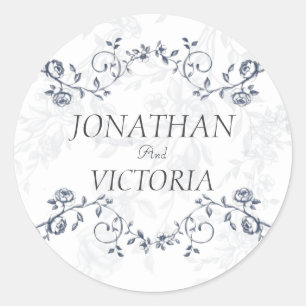 Autocollant d'enveloppe de mariage floral vintage 