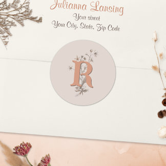 Autocollant d'enveloppe de mariage Rustique Boho F