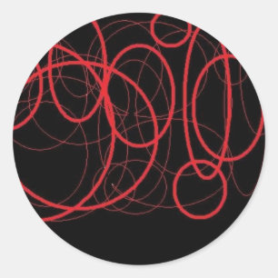 autocollant des cercles noir et rouge