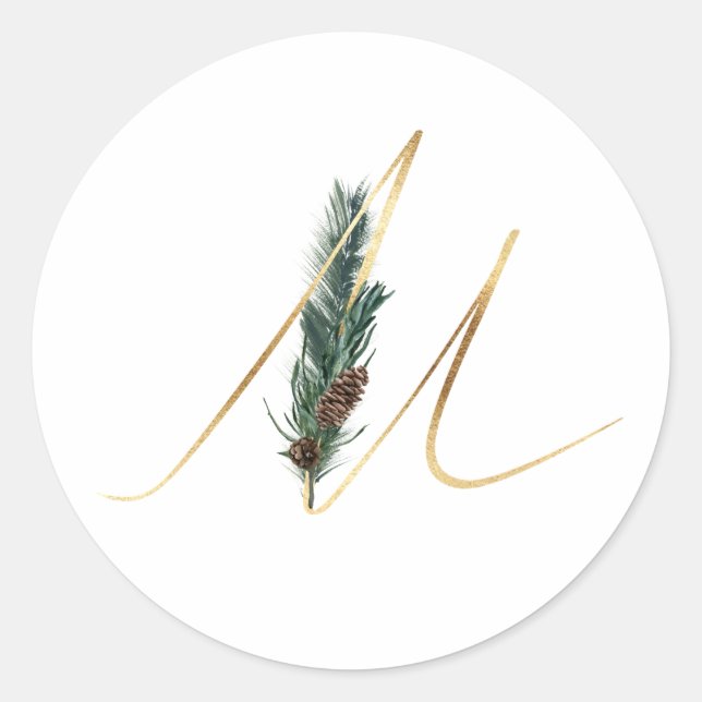 autocollant des initiales des fêtes d'hiver (Devant)