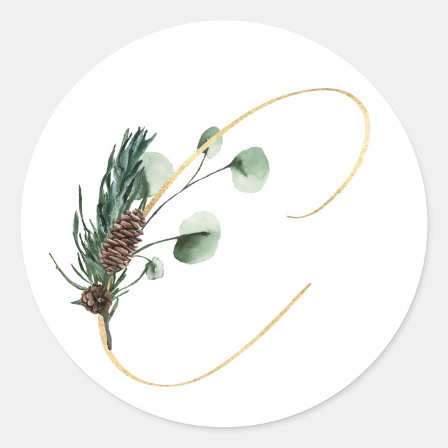 autocollant des initiales des fêtes d'hiver (Devant)