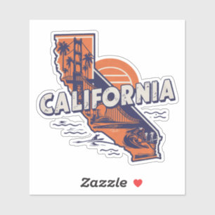 Autocollant d'État de Californie rétro