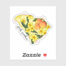 Autocollant d'État illustré de Caroline du Sud