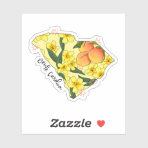 Autocollant d'État illustré de Caroline du Sud