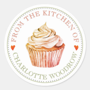 Autocollant d'étiquette alimentaire Cupcake Pâtiss