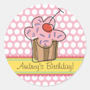 Autocollant d'étiquette de cadeau d'anniversaire