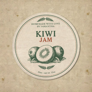 Autocollant d'étiquette de confiture de kiwi maiso